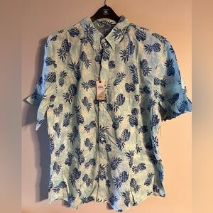 NWT, Izod Men’s Saltwater Collection Pineapple Button Down Shirt, Size 3XLT